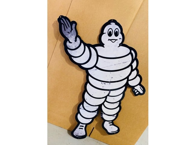 Michelin Man cutout tin metal sign - Nostalgia Highway
