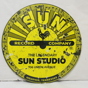 Sun Records 80cm Round tin metal sign