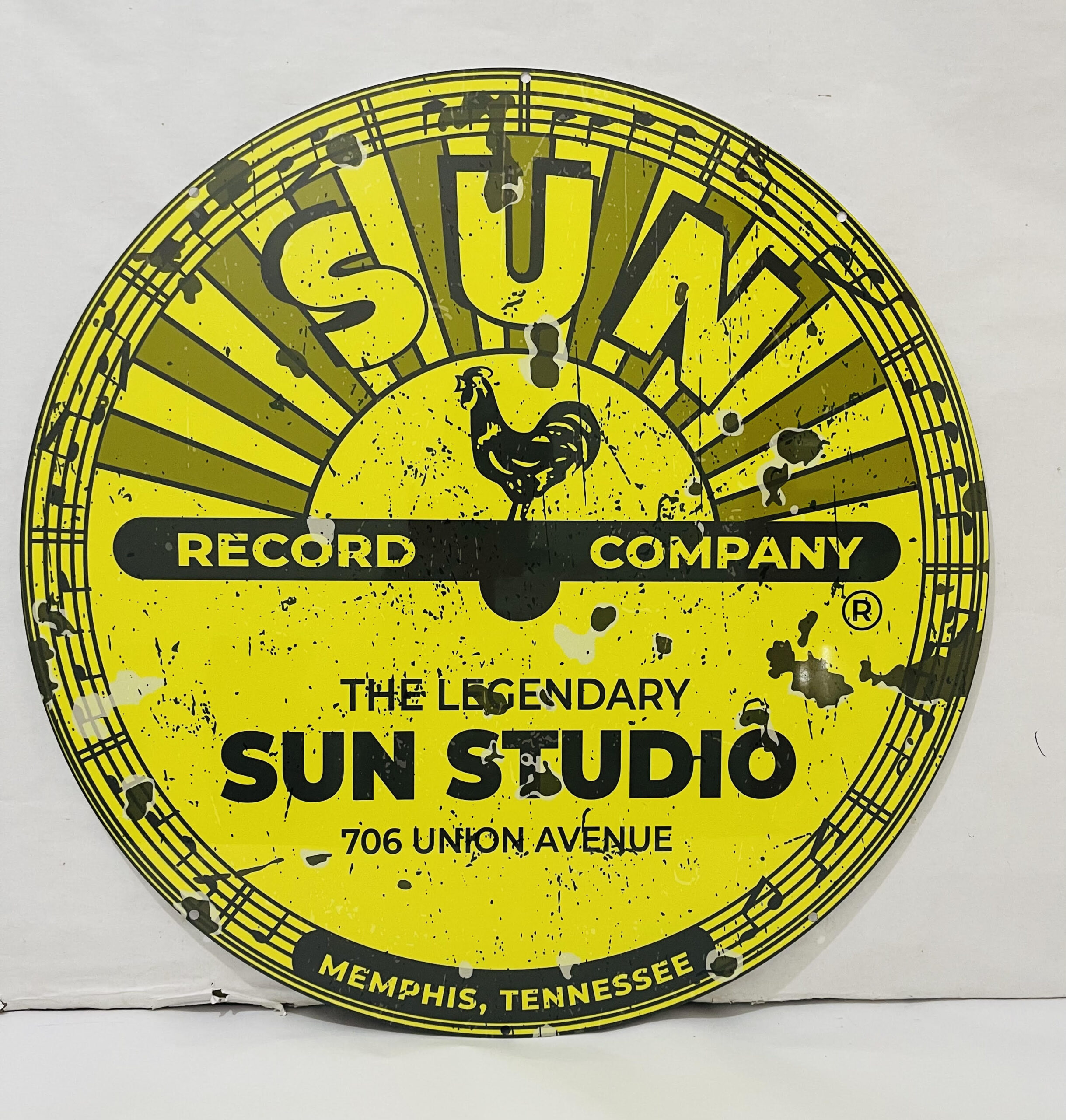 Sun Records 80cm Round tin metal sign