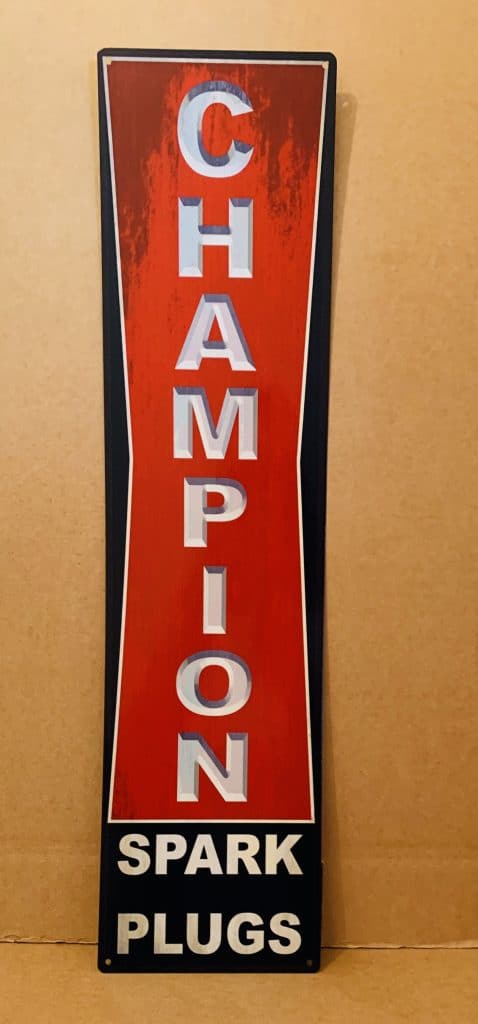 Champion Spark Plugs Tin Metal Sign - Nostalgia Highway