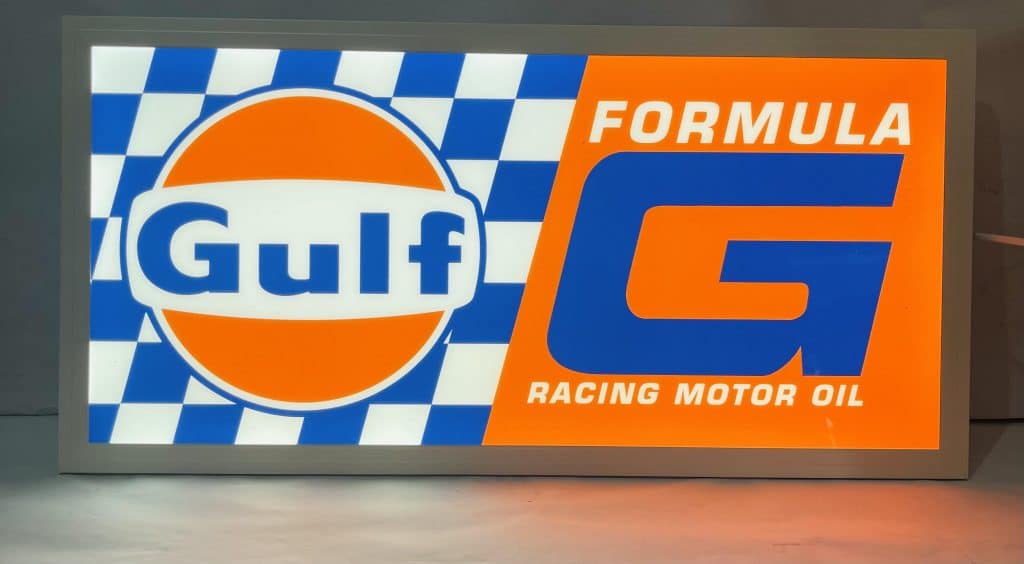 Light Box Vintage Retro Led Gulf Motor Oil - Nostalgia Highway