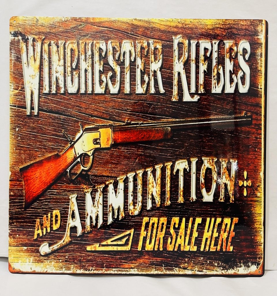 Saraheve Cartello In Metallo Vintage 'Winchester Rifles' – Targa Decorativa 20x30 Cm, Per Bar, Officina E Garage, Regalo Uomo - 2