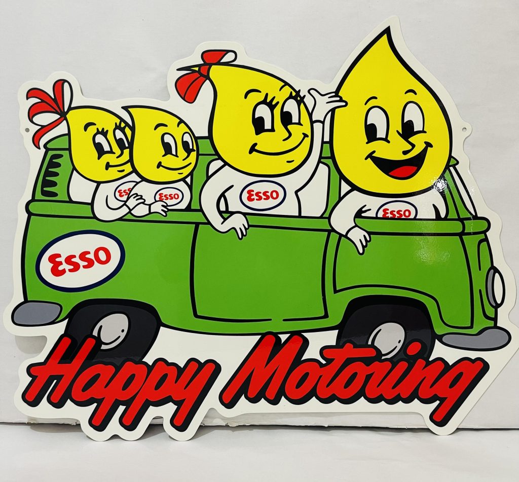 Esso Drip Family in Kombi die cut tin metal sign - Nostalgia Highway