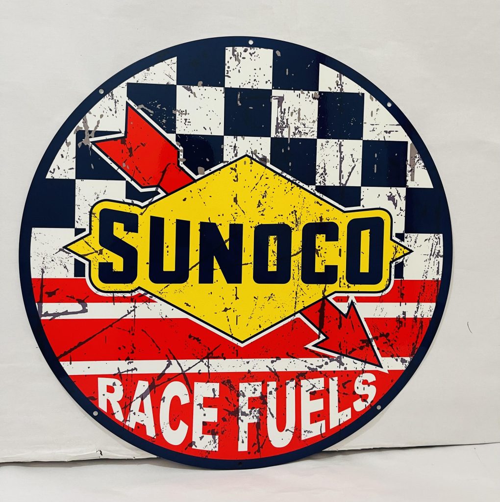 Sunoco Round tin metal sign - Nostalgia Highway