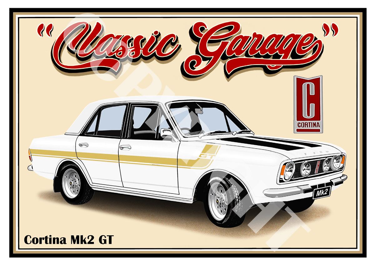CORTINA MK2 GT (WHITE GOLD STRIPE)