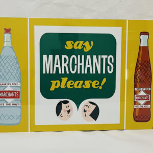Marchants tin metal sign