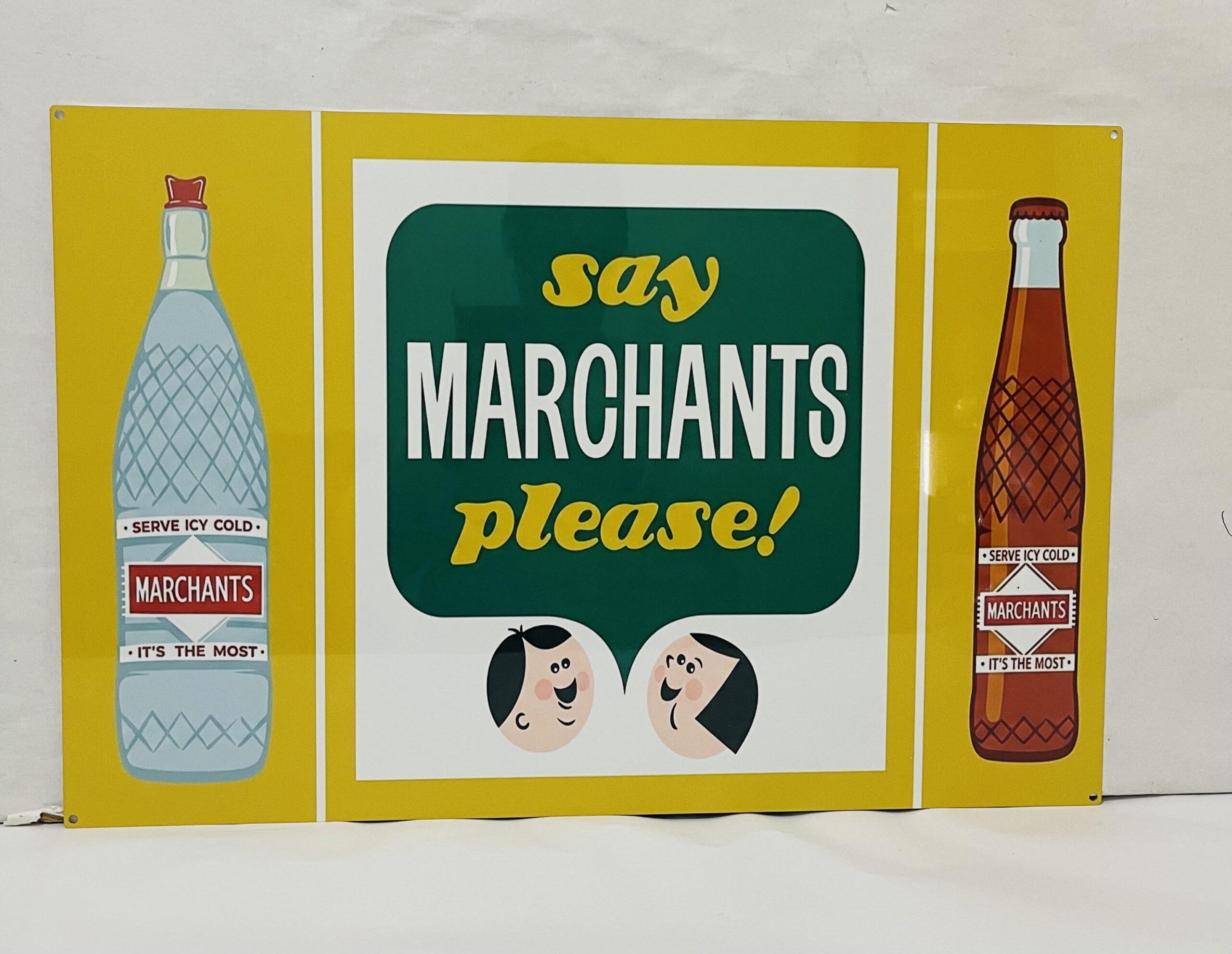 Marchants tin metal sign