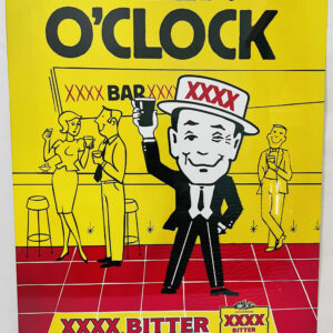 XXXX Beer O Clock tin metal sign