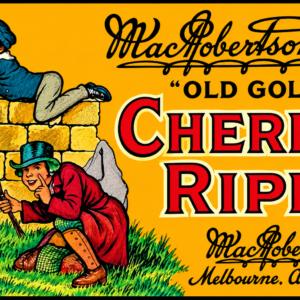 Cherry Ripe tin metal sign