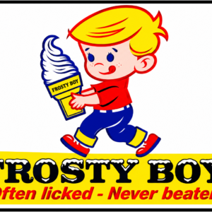 Frosty Boy tin metal sign