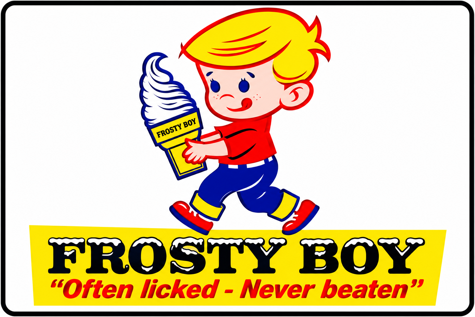 Frosty Boy tin metal sign