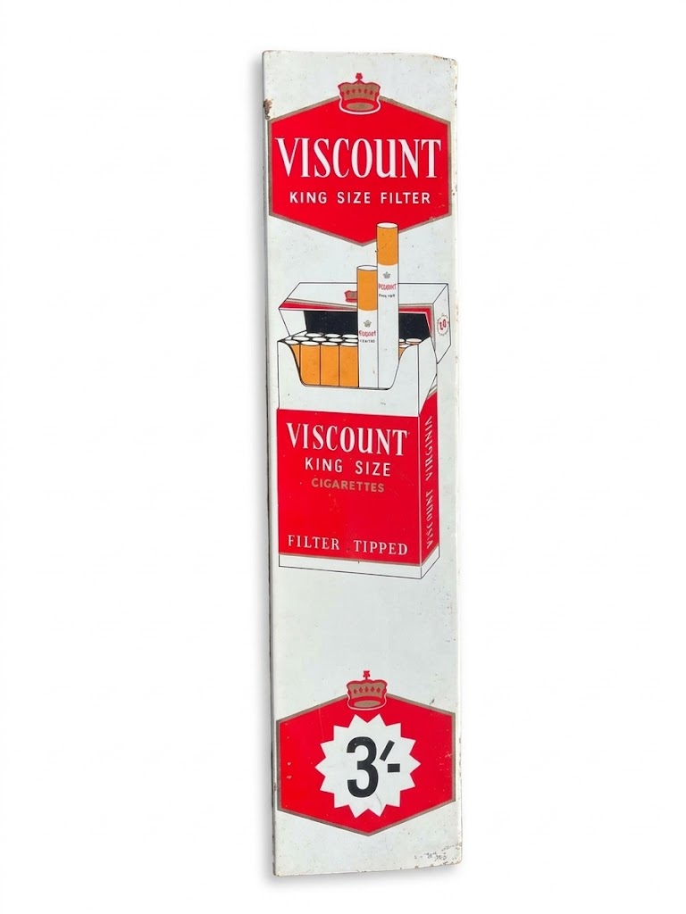 Viscount Cigarettes tin metal sign